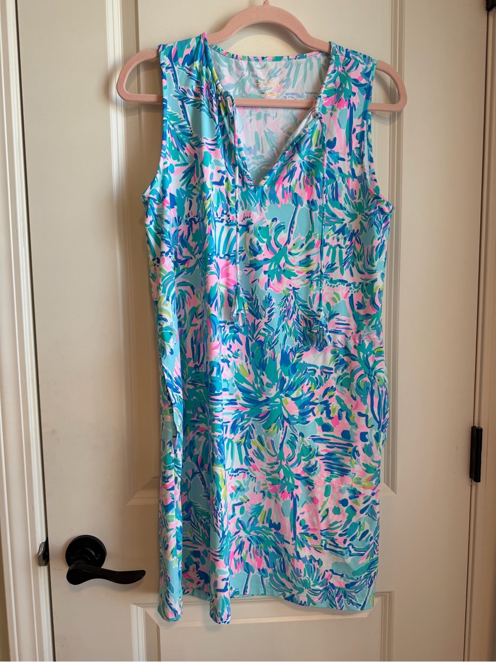 Lilly Pulitzer Aqua, Pink & Green Sleeveless Swim Coverup